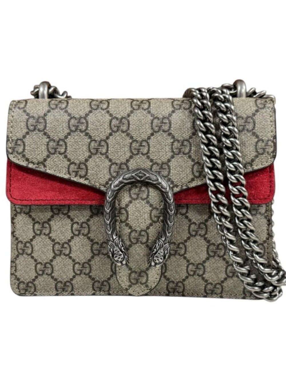 Gucci Dionysus Shoulder Bag GG Supreme Canvas Beige